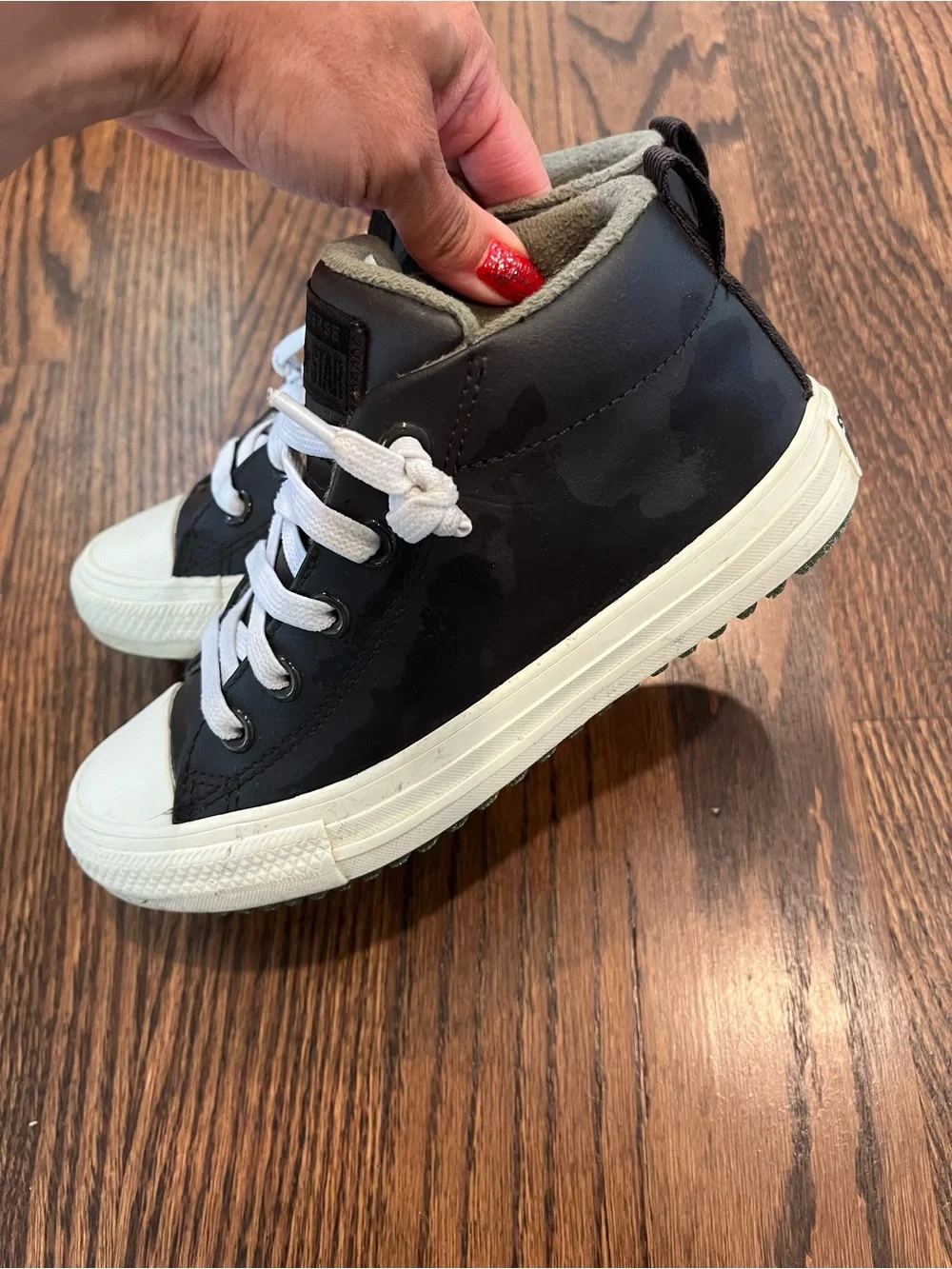 Converse Kids dark brown mid-Top Sneakers with White Accents